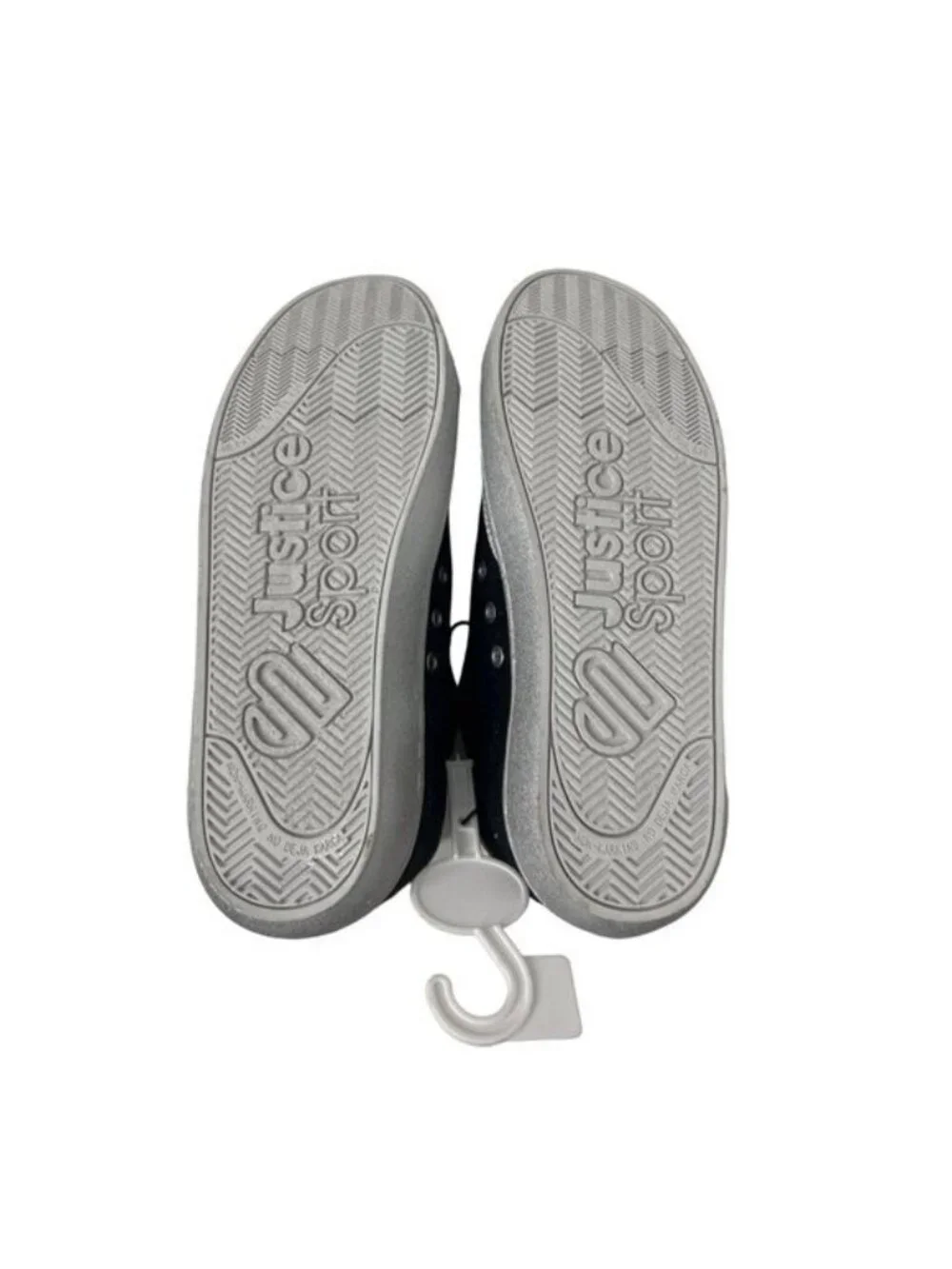 Justice Sport Metallic Silver & Black Sneakers